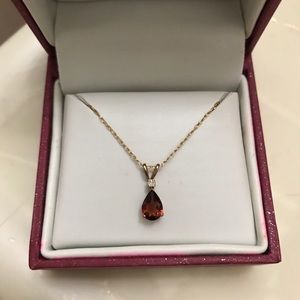 Helzberg ruby diamond necklace 14k gold